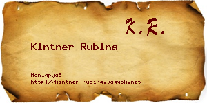 Kintner Rubina névjegykártya